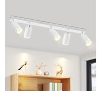 meoaow Faretto LED da soffitto per soggiorno: faretti GU10 bianchi, 5 lampadine orientabili, lampada da cucina, lampada da camera da letto, faretti da soffitto per interni, senza lampadina
