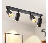 meoaow lampada da soffitto a LED faretto da soffitto per soggiorno: lampada da cucina nera GU10 faretti orientabili 4 lampadine in metallo per faretti a soffitto, senza lampadina