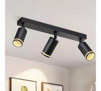 meoaow lampada da soffitto a LED nera faretto da soffitto: 3 punti luce Faretti da soffitto orientabili GU10 faretto da parete per corridoio, soggiorno, cucina, camera da letto, senza lampadina