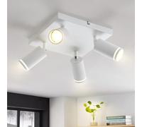 meoaow lampada da soffitto Faretto da soffitto a LED: faretti GU10 bianchi lampada da soggiorno 4 lampadine lampada da cucina faretti da soffitto in metallo per interni girevoli, senza lampadina