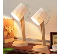 meoaow Lampada da tavolo Lampada da comodino per soggiorno con cavo - 37,4 cm Lampada da tavolo Set di 2 piccole lampade E14 Moderna lampada tavolo marrone in stile country tavolo - Nessuna lampadina