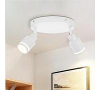 meoaow plafoniera faretto a soffitto a LED corridoio faretto orientabile faretto GU10 bianco faretto da parete a 2 luci faretto lampada per soggiorno camera da letto sala da pranzo cucina