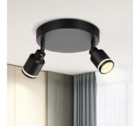meoaow plafoniera faretto a soffitto a LED corridoio faretto orientabile faretto GU10 nero faretto da parete a 2 luci faretto lampada per soggiorno camera da letto sala da pranzo cucina
