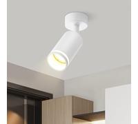 meoaow plafoniera Faretto da soffitto a LED Faretto GU10 orientabile Bianco 1 lampadina Faretto da parete Faretto Lampada per corridoio, soggiorno, camera da letto, sala da pranzo, cucina