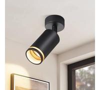meoaow plafoniera LED 1 lampadina faretto da soffitto: faretti GU10 neri faretto da parete orientabile faretti da soffitto in metallo per interni per corridoio cucina soggiorno, senza lampadina