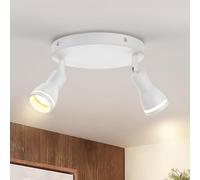 meoaow plafoniera LED faretto da soffitto bianco corridoio lampada da soffitto a 2 luci faretto GU10 orientabile faretto da parete faretto lampada per soggiorno camera da letto sala da pranzo cucina