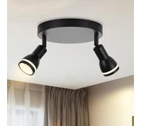meoaow plafoniera LED faretto da soffitto nero corridoio 2 lampadine faretto GU10 orientabile faretto da parete faretto lampada per soggiorno camera da letto sala da pranzo cucina