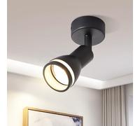 meoaow plafoniera LED faretto da soffitto nero lampada da corridoio faretto GU10 orientabile 1 lampadina faretto da parete faretto lampada per soggiorno camera da letto sala da pranzo cucina