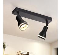 meoaow plafoniera LED faretto da soffitto nero lampada da corridoio faretto GU10 orientabile 2 lampadine faretto da parete faretto lampada per soggiorno camera da letto sala da pranzo cucina