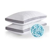 Meoflaw Set di 2 cuscini rinfrescanti di dimensioni standard, in memory foam, per dormire, cuscini standard per chi dorme sulla schiena e sul fianco, 2 cuscini regolabili di dimensioni standard con