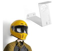 MEOLLO | Supporto da parete per casco e giacca da moto | espositore premium in acciaio 2 mm | gancio invisibile, montaggio nascosto | casa, soggiorno, ingresso | Made in Europe (bianco, 1)