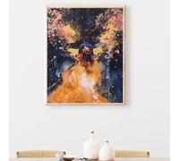 MEOSUEWI Dipingere con i numeri, per adulti, kit per pittura a olio fai da te 40 x 50 cm Uomo Fiore Pittura con numeri, Adulti con 3 pennelli e vernice acrilica, Decora la casa Regalo PjY3882 C-B
