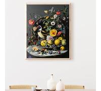 MEOSUEWI Dipingere con i numeri, per adulti, kit per pittura a olio fai da te 60x90 cm Fiore Frutta Pittura con numeri, Adulti con 3 pennelli e vernice acrilica, Decora la casa Regalo PjY2896 B-C