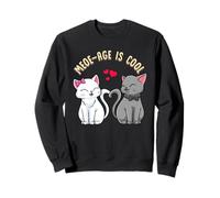 Meow-age Is Cute Cats Coppia Divertente Love Citazione Felpa