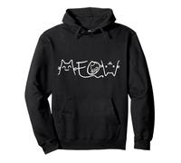 Meow Cute Cat Face Frase divertente per i fan dei gatti Felpa con Cappuccio