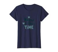 Meow è la Grafica degli Amanti dei Gatti del Tempo Maglietta, Donna, Navy, 3XL
