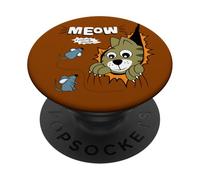Meow Finding Mouse, Cats & Mice Illustration Graphic Designs PopSockets PopGrip Adesivo
