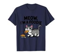 Meow I'm a Foodie Cat Cute For Moms Dads Fan giocosa novità Maglietta