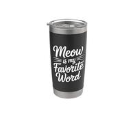 Meow Is My Favorite Word Bicchiere termico in acciaio inox doppia parete