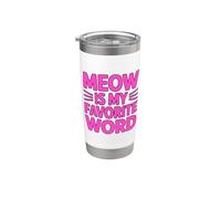 Meow Is My Favorite Word Bicchiere termico in acciaio inox doppia parete