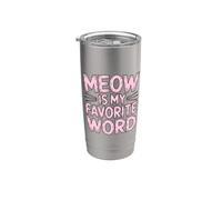 Meow Is My Favorite Word Bicchiere termico in acciaio inox doppia parete