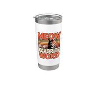 Meow Is My Favorite Word Bicchiere termico in acciaio inox doppia parete