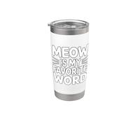 Meow Is My Favorite Word Bicchiere termico in acciaio inox doppia parete