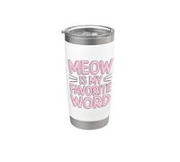 Meow Is My Favorite Word Bicchiere termico in acciaio inox doppia parete
