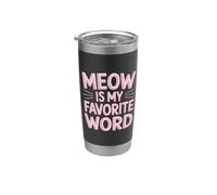 Meow Is My Favorite Word Bicchiere termico in acciaio inox doppia parete