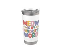 Meow Is My Favorite Word Bicchiere termico in acciaio inox doppia parete