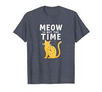 Meow Is Not The Time: Bizzarro Orologio a Forma di Gatto Maglietta, Uomo, Pervinca, 3XL
