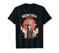 Meow-Sashi L'ultimo gattino samurai stile giapponese Maglietta