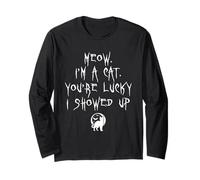 Meow, Sono Un Gatto, Sei Fortunato a presentarmi Halloween Kitten Lover Maglia a Manica