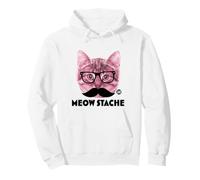 Meow Stache Funny Cat Felpa con Cappuccio
