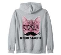 Meow Stache Funny Cat Felpa con Cappuccio