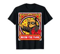 Meow Tse Tung Chinese Mao Zedong Chairman Kitten Meme Cat Maglietta