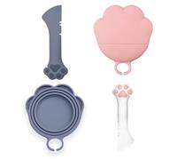 Meow&Woof Coperchio e cucchiaio per cibo per gatti, coperchio in silicone senza BPA, per conservare alimenti umidi per animali, topper riutilizzabile per lattine da 3/5/5,1/5,5/12/368,5 g, lavabile in