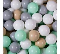 MEOWBABY 50 ∅ 7Cm Palline Colorate per Bambini per Piscina di Palline Parco Giochi per la Cameretta dei Bambino Baby Fabbricato in EU Grigio/Bianco/Beige/Mint