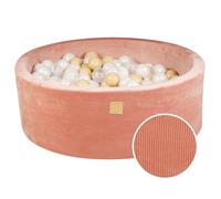 MEOWBABY Piscina con palline morbida Meowbaby per bambini e neonati - Piscina interna/esterna 90x30cm con palline (200 pezzi) Attrezzatura per parco giochi (Albicocca: Bianco Perla/Beige/Trasparente)
