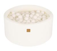 MEOWBABY Piscina di Palline per Bambini - Tondo 90x40cm Piscine con 300 Palline Colorate, Boucle, Bianco: Bianco