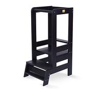 MEOWBABY Torre Montessoriana in Legno per Bambini - Torre di Apprendimento, Learning Tower, Nero