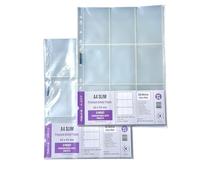 Meowcafe K-KEEP - Raccoglitore per foto formato A4, sottile, 9 tasche, formato tascabile, 63 x 93 mm, 11 fori, 100 micron, formato generico per ufficio a 3 anelli e 4 anelli, set da 50 pagine