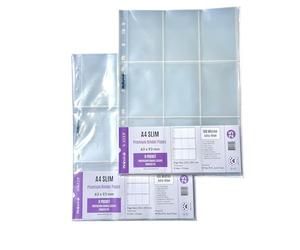 Meowcafe K-KEEP - Raccoglitore per foto formato A4, sottile, 9 tasche, formato tascabile, 63 x 93 mm, 11 fori, 100 micron, formato generico per ufficio a 3 anelli e 4 anelli, set da 50 pagine
