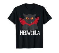 Meowcula - Divertente Gatto Vampiro Dracula Kitty Amante di Halloween Maglietta