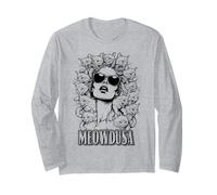Meowdusa Gatti Amante Gatto Medusa Donna Divertente Felino Pet Maglia a Manica