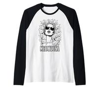 Meowdusa Gatti Amante Gatto Medusa Donna Divertente Felino Pet Maglia con Maniche Raglan
