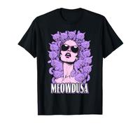 Meowdusa Gatti Amante Gatto Medusa Donna Divertente Felino Pet Maglietta