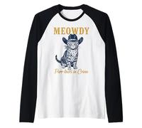 Meowdy Cat Detective Western Feline Noir Criminal Hunter Maglia con Maniche Raglan