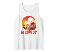 Meowdy! Funny Country Music Cat Cowboy Hat Vintage Canotta