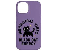 Meowgical Vibes BlackCat Energy Witchy Bruja Cat Witch Custodia per iPhone 14